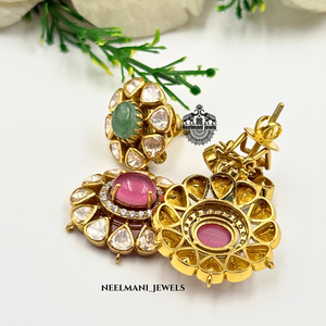 Pendientes Colgantes de Esmeralda y Rubí, Modernos, Geométricos, Clásicos, Florales, para Regalo de Boda, Cristianos, Bonitos, con Diamantes - Product Image 1