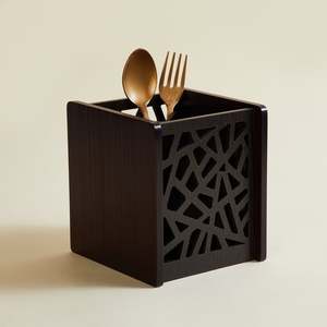 Hot Sale Dark Brown Square <b>Net</b> Design Cutlery Holder From Indian Handicraft Exporter in Affordable Price - Product Image 2