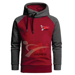คุณภาพสูงที่กําหนดเองการพิมพ์โลโก้ Dual สี Stich ผู้ชายเสื้อสวมหัว Hoodie วัสดุที่กําหนดเองยืดหยุ่นผู้ชายเสื้อกันหนาว Hoodie - Product Image 4