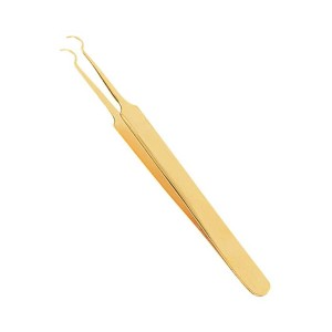 Pinzas de extensión de pestañas con agarre de fibra en pinzas de pestañas de acero inoxidable de color personalizado - Product Image 5