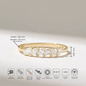 Impresionante Anillo de Oro de 10K con Diamante Moissanita Corte Marquesa, Joyería Clásica para Regalo de Boda, Compromiso, Aniversario, para Mujer - Product Image 6