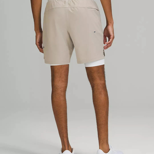 Custom Double <b>Layer</b> Sublimation Plain Polyester/Cotton Quick Dry Breathable Streetwear Gym Blank Basketball Elastic Shorts Men - Product Image 4