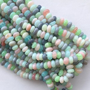 6mm 8mm 10mm naturel teint multi vert rose bleu jaune opale pierre lisse Rondelle perles brin pour la fabrication de bijoux noués à la main - Product Image 3