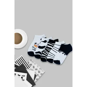 5-Pack Breathable Jacquard Milk Patterned Sports <b>Socks</b> Lightweight Silk Hosiery for Daily Use Heat & Warmth for <b>Winter</b> & Spring - Product Image 2