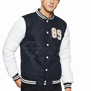 บริการ OEM ผู้ผลิตเสื้อแจ็คเก็ตเบสบอลปักลายคุณภาพสูงสำหรับฤดูหนาว พร้อมโลโก้ด้านหน้าและแขนหนังสำหรับผู้ชาย - Product Image 1