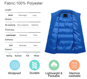 เสื้อกั๊กพัฟเฟอร์ผู้ชายแบบมีแขนสั้น น้ำหนักเบา ดีไซน์ใหม่ คุณภาพสูง ระบายอากาศได้ดี แบบควิลท์ - Product Image 3