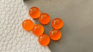 คริสตัลคาร์เนเลี่ยนสีส้มขนาด3มม. หินควอทซ์ทรงกลมธรรมชาติพลอยหลังแบนขนาดเล็กสำหรับขายส่งเครื่องประดับ - Product Image 6
