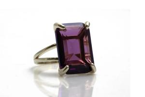 แหวนฮิปปี้แนวโบฮีเมียนสีเงินสเตอร์ลิง925สำหรับผู้หญิงแหวนหินอเมทิสต์สีม่วงธรรมชาติ - Product Image 3