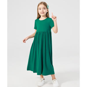 Vestidos Casuales para Niñas de 5 a 14 Años, Diseño Maxi Fluido de Bambú con Cintura Elástica y Característica Transpirable - Product Image 1