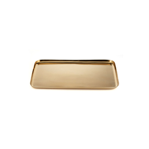 Plateau de service alimentaire en laiton finition dorée, forme rectangulaire, pour la maison et les hôtels, plateaux de service pour aliments et boissons, faits à la main - Product Image 2