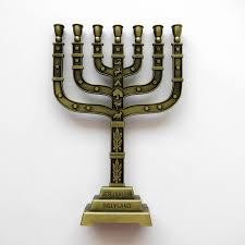 Decorative Finish Brass Menorah Candle Holder Jewish Hanukkah <b>Lamp</b> Candle Stand Religious Home Decor - Product Image 2