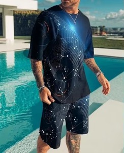 Surdimensionné hommes mode été décontracté deux pièces vêtements décontractés t-shirt plaine hommes t-shirt rapide t-shirts en gros 100% Polyester - Product Image 2