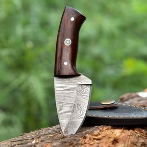 Cuchillo de Bolsillo GACI Personalizable de Acero de Damasco con Hoja Fija y Mango de Acero Inoxidable para Supervivencia al Aire Libre, Uso Industrial EDC OEM - Product Image 5