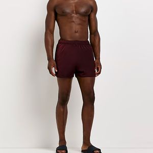 Short de bain irisé en Nylon Polyamide, coupe classique, avec poches latérales, taille élastique, rouge, coupe classique, 100% - Product Image 2