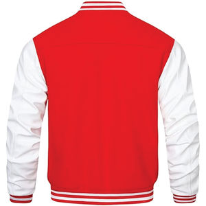 แจ็คเก็ตเบสบอลคุณภาพพรีเมียมแบบวาร์ซิตี้ ผ้าแคนวาส แขนยาว สีตามสั่ง โลโก้ด้านหน้าตามสั่ง สำหรับผู้ชาย - Product Image 2
