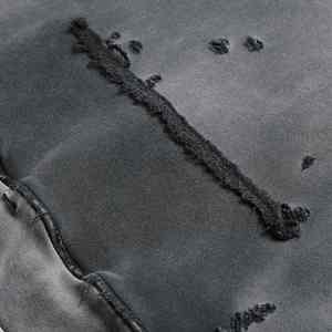 เสื้อฮู้ดดี้ผ้าฝ้ายเฟรนช์เทอร์รี่ 100% สไตล์สตรีทแวร์แบบทำสีซีดจาง ลุคดิสเทรส สำหรับผู้ชาย เหมาะสำหรับฤดูหนาว ล้างสีแบบแอซิดวอช - Product Image 4