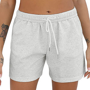 Shorts de survêtement décontractés pour femmes, mode été, vente en gros, taille haute élastique, coton uni, shorts de survêtement vierges, pantalons 2026 - Product Image 5