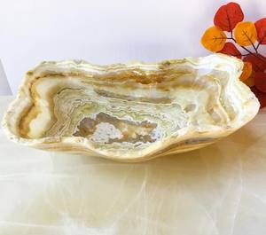 Bol unique en pierre d'onyx blanc, bol en pierre naturelle blanche, bol en onyx belle pièce maîtresse en onyx - Product Image 6
