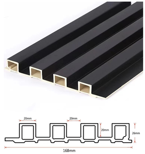 Panneaux muraux écologiques en PVC WPC durables, résistants à l'eau et au feu, insonorisés et isolants thermiquement, design moderne, utilisation intérieure, surface cannelée, LED - Product Image 2
