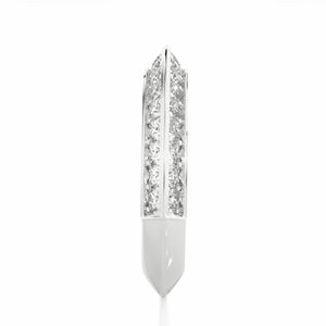 Alianza de boda de eternidad de diamante con borde de cuchillo de corte redondo en oro blanco - Product Image 6