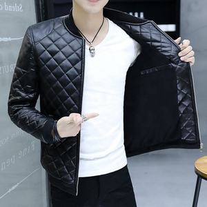 Chaquetas Casuales de Piel de Vaca para Hombre, Cierre de Cremallera sin Cuello, Estilo Urbano, Primavera, Juvenil, Coreano, Transpirable, Alta Calidad - Product Image 6