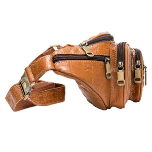 New Fashion Men's Genuine Leather <b>Pouch</b> Bag Chest Pack Leather Waist Pack Male Money Bag <b>Belt</b> Waist Bag - Product Image 5