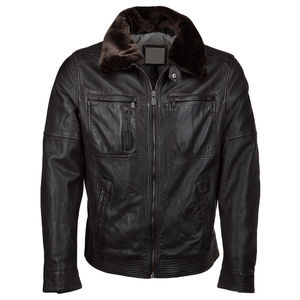 Veste d'hiver en cuir confortable du meilleur design pour hommes vente directe d'usine impression de logo personnalisé style rue principale avant - Product Image 1