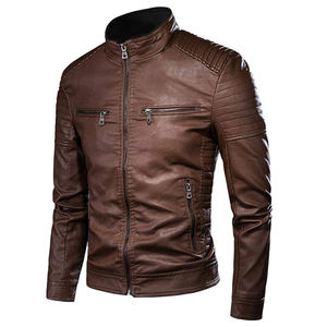 Chaqueta de Cuero Genuino Impermeable para Hombre, Chaqueta de Cuero de Motociclista Informal de Moda, Ropa de Abrigo Cálida y Duradera para Invierno - Product Image 3
