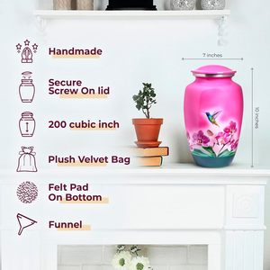 Urnes pour cendres humaines Urnes funéraires décoratives pour femmes adultes Urnes funéraires pour femmes et hommes Urne de taille personnalisée rose - Product Image 2