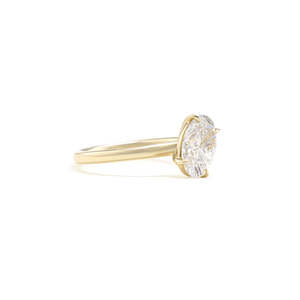Graceful Oval Cut <b>Diamond</b> <b>Ring</b> Setting 2 Ct D-F VVS1-VS2 Lab Grown <b>Diamond</b> In 14K And 18K Yellow Gold Bridal Trousseau Essential - Product Image 2