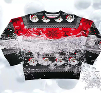 Suéter Navideño Personalizado de Manga Larga, Grueso y Transpirable, para Hombre, Cuello Redondo, Tejido de Cachemira, Antipilling, Tallas Grandes