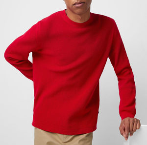 เสื้อยืดผ้าฝ้าย100% สำหรับผู้ชายทรงหลวมพิมพ์ลายแขนยาวระบายอากาศได้ดี - Product Image 1