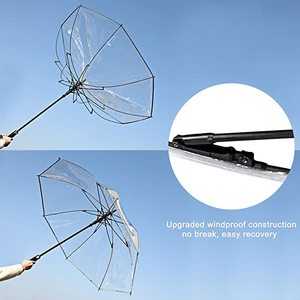 Vente en gros pas cher, grand <span class=keywords><strong>parapluie</strong></span> droit semi-automatique transparent transparent pour mariage, <span class=keywords><strong>parapluie</strong></span> de golf avec logo personnalisé pour adultes - Product Image 2