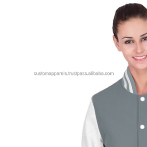 Chaqueta Varsity de Algodón Bordada para Mujer, Estilo Urbano, con Parches Personalizados y Marca - Product Image 5