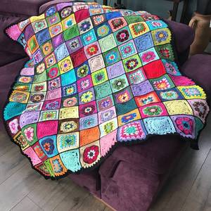 Handmade Crochet Cozy <b>Blanket</b> Chunky Yarn Floral Scarf Cotton <b>Throw</b> <b>Knitted</b> Shawl Quilt Carpet Bedspread Braided <b>Blanket</b> - Product Image 4
