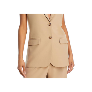 Gilet Formale da Donna Wayf Wilshire con Collo a Risvolto, in Vera Pelle con Ricami e Tessuto di Lana, Stile Invernale Formale - Product Image 3