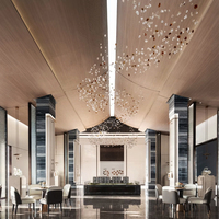 Vente Flash : Luminaires Suspendus Modernes Faits Main en Pierre et Verre, Grands Lustres Ovales et Carrés pour Plafonds Hauts, Restaurants, Hôtels et Villas