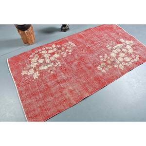 Tapis turc vintage rouge blanc Patchwork Design grande surface 3.6x6,9 pieds laine avec support en latex pour couloir chambre - Product Image 2