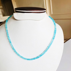 Collar de cuentas de Aguamarina Natural de calidad AAA, Color azul, alta claridad, graduado, hecho a mano, cierre de plata esterlina, regalo único - Product Image 2