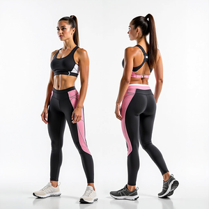 Custom Fitness Yoga Seamless Leggings and Bra Womens Fitness Set Breathable <b>Fabric</b> Comfortable Pattern and Stylish - Product Image 1