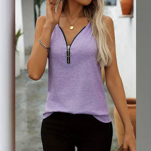 Oem Custom Wholesale <b>Women</b> Tank <b>Tops</b> Summer Fashion Sleeveless Round Neck <b>Vest</b> Customized <b>Women</b> Tank <b>Tops</b> For Ladies - Product Image 6