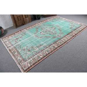 Tapis turc vintage 6x9,9 pieds, tapis persan vert - Product Image 2