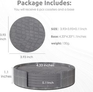 Handcrafted Leather Grey Colour <b>Table</b> <b>Coaster</b> for Dining <b>Table</b> Wedding Christmas Decoration Family Gathering Parties - Product Image 6