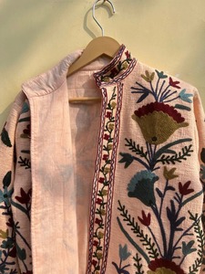 Màu Be chần bông suzani thêu tay áo khoác cho phụ nữ Phù Dâu Áo khoác mùa đông Kimono áo choàng quà cưới - Product Image 3