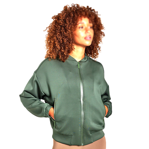 Blouson aviateur élégant en cuir de mouton pour femmes avec manches régulières réversibles vêtements d'extérieur d'hiver respirants - Product Image 1