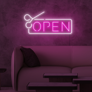 Letrero de luz de corte abierto de neón con letras decorativas de entrega rápida para el hogar para fiestas y salones de belleza Open Signry - Product Image 6