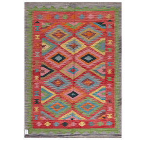 พรมอิมาโกะ ไมมานา อัฟกานิสถาน คิลิม ขนาด 196 x 144 ซม. ชุดพรมปูพื้น - Product Image 1