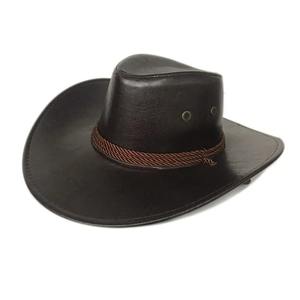 Sombrero de vaquero de piel sintética con ala para hombre, sombrero de cubo de ala ancha de fieltro Vintage para hombre, alta calidad - Product Image 6