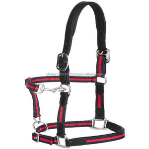 Couronne de luxe multicolore en cuir, 2 pièces, fait à la main, fibre de nylon, licou de cheval, en laiton, noir et brun - Product Image 3