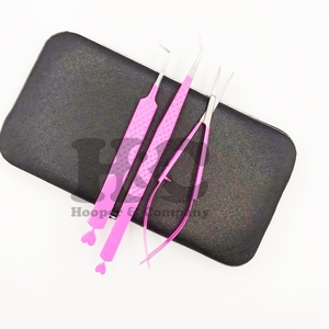 Nouvel arrivage Pince à épiler en forme de cœur rose Botte à 90 degrés Logo personnalisé Extension de cils à volume durable Pince à épiler en acier inoxydable vison - Product Image 4